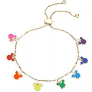 Micky Mouse Charm Pride Rainbow Adjustable Bracelet